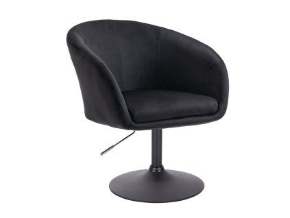 Židle VENICE VELUR na černém talíři - černá