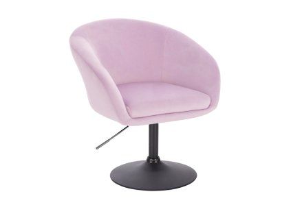 Židle VENICE VELUR na černém talíři - levandule