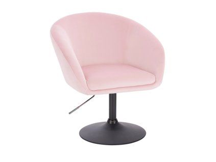 Židle VENICE VELUR na černém talíři - světle růžová