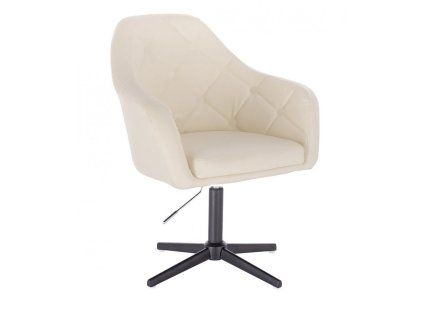 Křeslo ANDORA na černém kříži - krémové