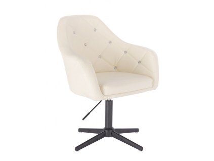 Křeslo ROMA na černém kříži - krémové