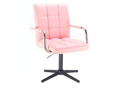 Židle VERONA na černém kříži - světle růžová