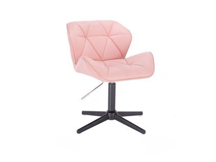 Židle MILANO na černém kříži - světle růžová