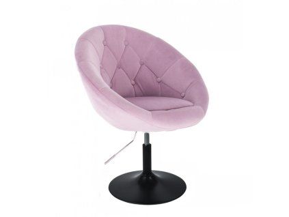 Křeslo VERA VELUR na černém talíři - levandule
