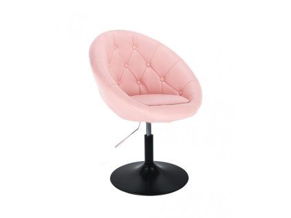 Křeslo VERA na černém talíři - světle růžové
