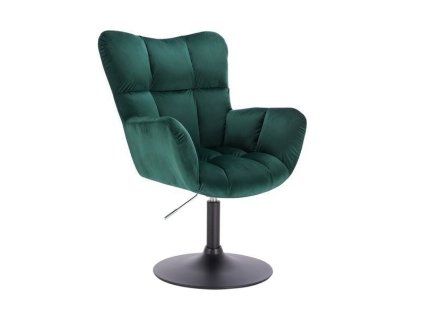 Křeslo AURORA VELUR na černém talíři - zelené