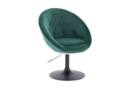 Křeslo VERA VELUR na černém talíři - zelené