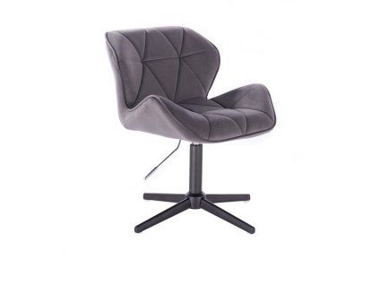 Židle MILANO VELUR na černém kříži - tmavě šedá