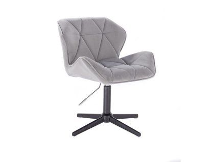 Židle MILANO VELUR na černém kříži - světle šedá