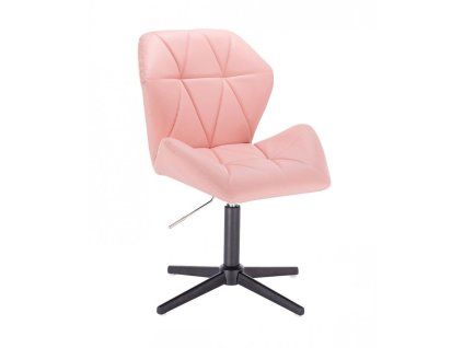 Židle MILANO MAX na černém kříži - světle růžová