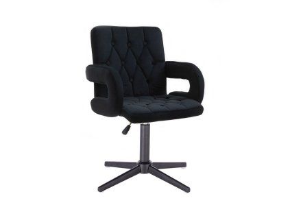 Židle BOSTON VELUR na černém kříži - černá