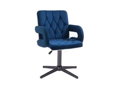 Židle BOSTON VELUR na černém kříži - modrá