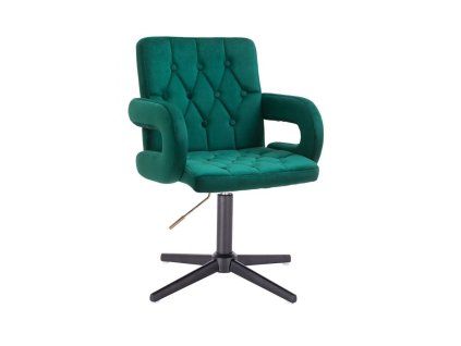 Židle BOSTON VELUR na černém kříži - zelená