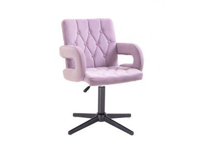 Židle  BOSTON VELUR na černém kříži - levandule