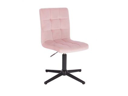Židle TOLEDO VELUR na černém kříži - světle růžová