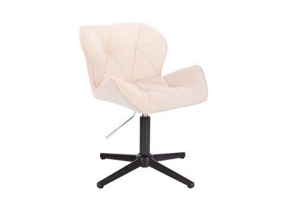 Židle MILANO VELUR na černém kříži - bílá