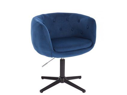 Židle MONTANA VELUR na černém kříži - modrá