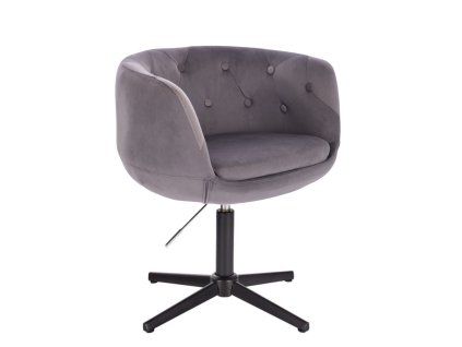 Židle MONTANA VELUR na černém kříži - šedá