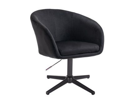 Židle VENICE VELUR na černém kříži - černá