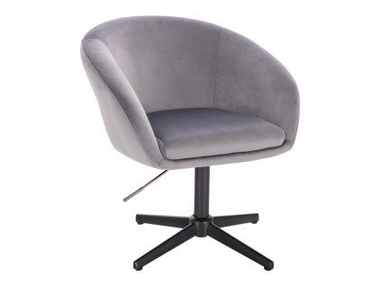 Židle VENICE VELUR na černém kříži - světle šedá