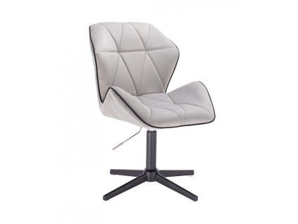 Židle MILANO MAX VELUR na černém kříži - světle šedá