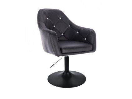 Křeslo ROMA na černém talíři - černé