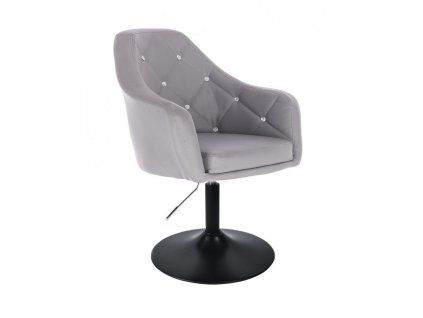 Křeslo ROMA na černém talíři - šedé