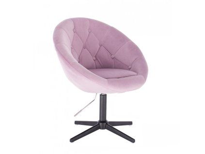 Křeslo VERA VELUR na černém kříži - levandule