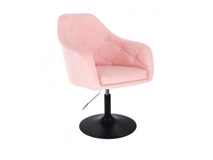 Křeslo ANDORA na černém talíři - světle růžové