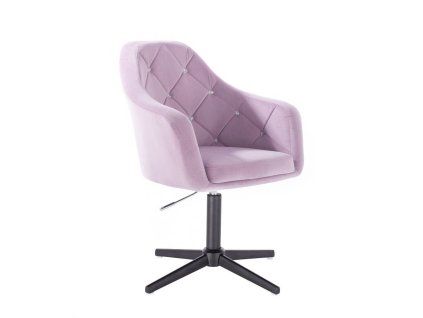 Křeslo ROMA VELUR na černém kříži - levandule