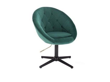 Křeslo VERA VELUR na černém kříži - zelené