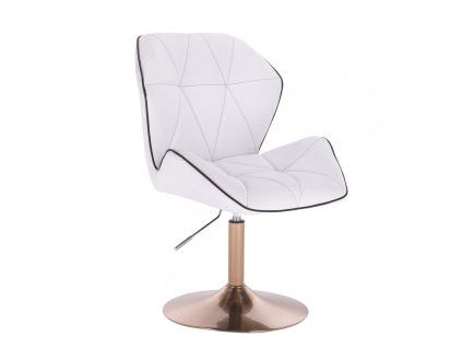 Židle MILANO MAX na zlatém talíři - bílá