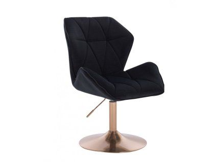 Židle MILANO MAX VELUR na zlatém talíři - černá