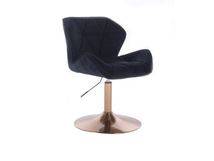Židle MILANO VELUR na zlatém talíři - černá