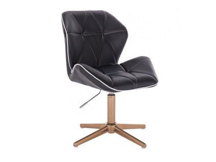 Židle MILANO MAX na zlatém kříži - černá