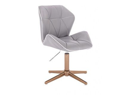 Židle MILANO MAX na zlatém kříži - šedá