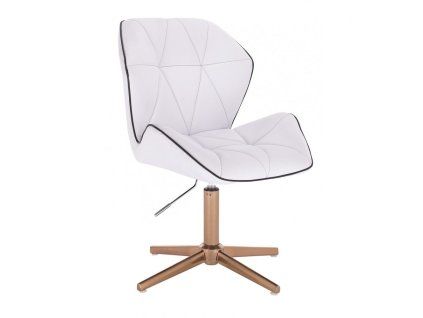 Židle MILANO MAX na zlatém kříži - bílá