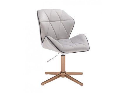 Židle MILANO MAX VELUR na zlatém kříži - světle šedá