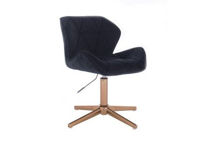 Židle MILANO VELUR na zlatém kříži - černá