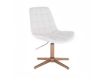 Židle PARIS na zlatém kříži - bílá