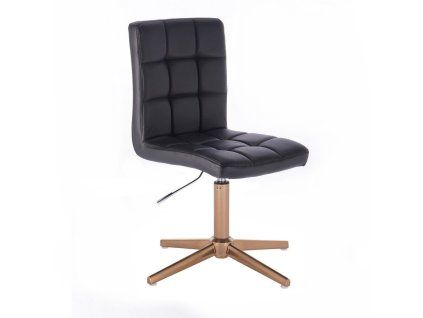 Židle TOLEDO na zlatém kříži - černá