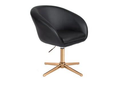 Židle VENICE na zlatém kříži  - černá