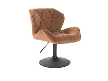 Židle MILANO VELUR na černém talíři - medová