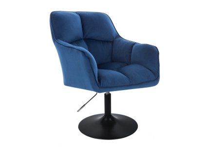 Křeslo AMALFI VELUR na černém talíři - modré