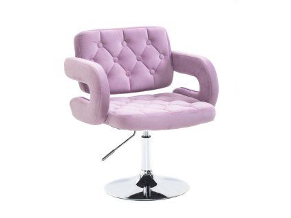 Židle ADRIA VELUR na stříbrném talíři - levandule