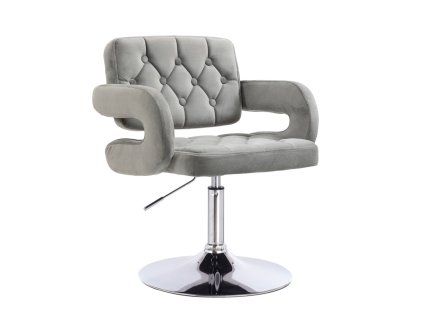 Židle ADRIA VELUR na stříbrném talíři - šedá