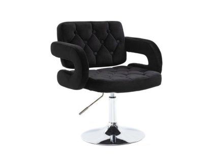 Židle ADRIA VELUR na stříbrném talíři - černá