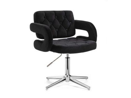 Židle ADRIA VELUR na stříbrném kříži - černá