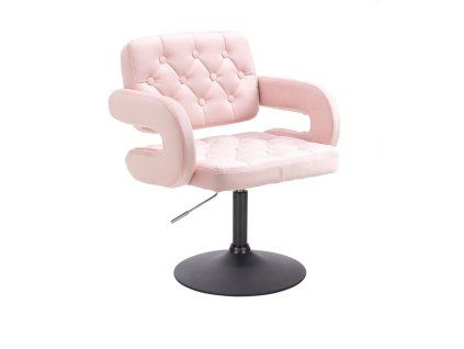 Židle ADRIA VELUR na černém talíři - světle růžová