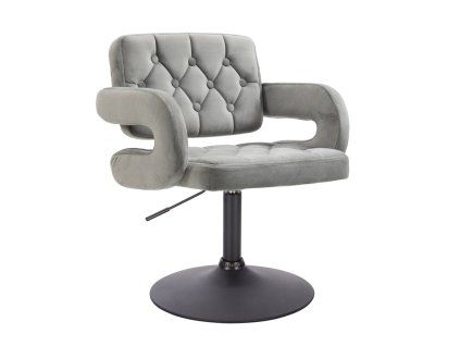 Židle ADRIA VELUR na černém talíři - šedá